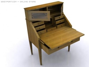 antique desk 3D 模型