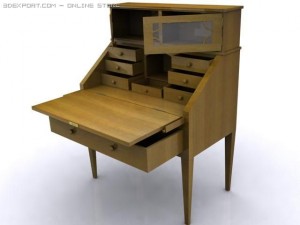 antique desk 3D 模型