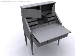 antique desk 3D 模型