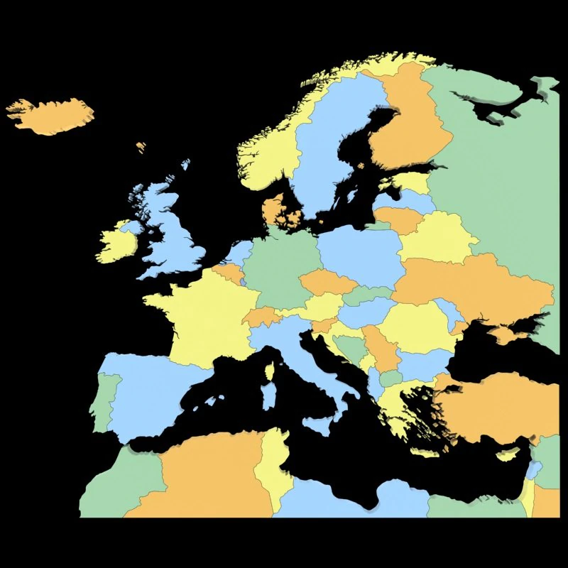 Map of europe 3D Model .c4d .max .obj .3ds .fbx .stl .blend 