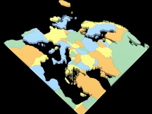 Map of europe 3D-Modell