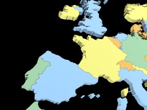 Map of europe 3D-Modell