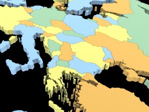 Map of europe 3D-Modell