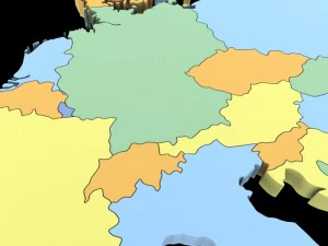 Map of europe 3D Model