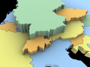 Map of europe 3D-Modell