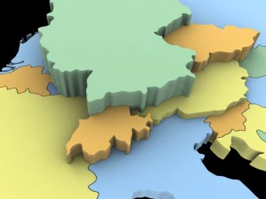 Map of europe 3D Model