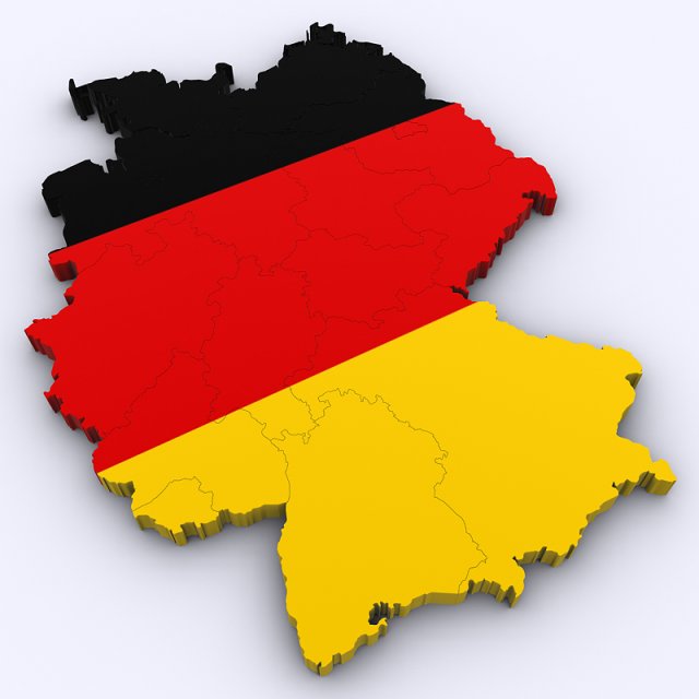 Map of germany 3D Model .c4d .max .obj .3ds .fbx .stl .blend 