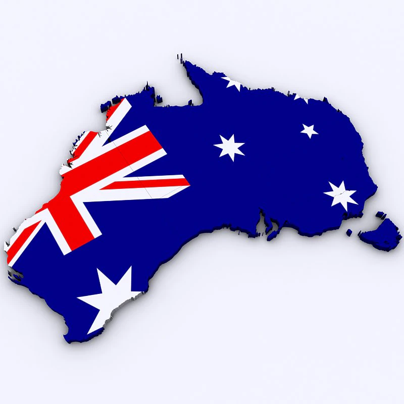 Map of australia 3D Model .c4d .max .obj .3ds .fbx .stl .blend