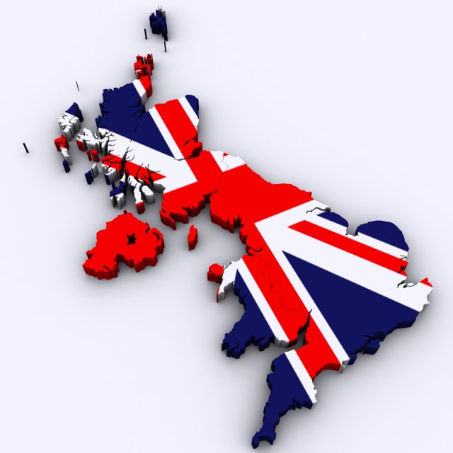 Map of the united kingdom Modelo 3D .c4d .max .obj .3ds .fbx .stl .blend 