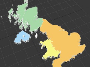 Map of the united kingdom Modelo 3D