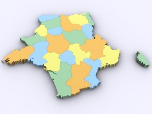 Map of france 3D Model