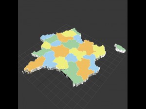 Map of france 3D Model