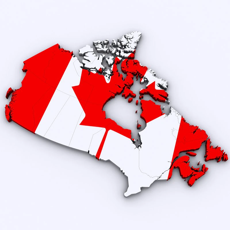 Map of canada 3D Model .c4d .max .obj .3ds .fbx .stl .blend