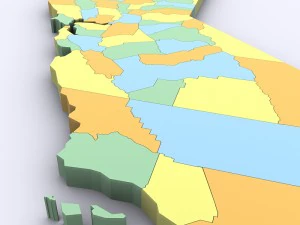 Map of california 3D Model