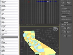 Map of california 3D 모델
