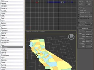 Map of california 3D Model