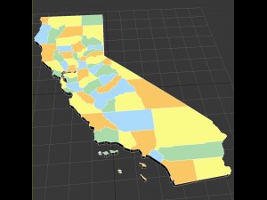 Map of california 3D 모델
