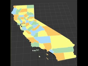Map of california 3D Model