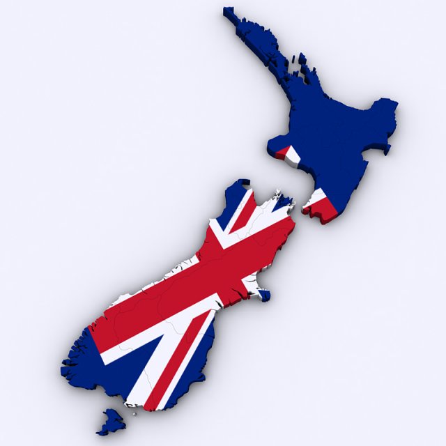 Map of new zealand 3D 모델 .c4d .max .obj .3ds .fbx .stl .blend 