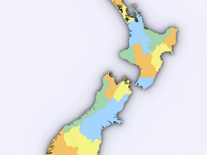 Map of new zealand 3D Model