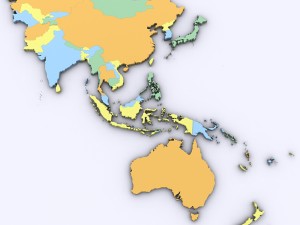 Map of asia and oceania Modèle 3D