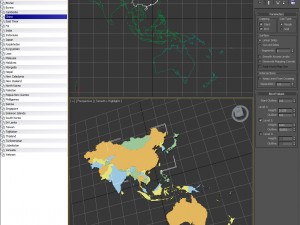 Map of asia and oceania 3Dモデル