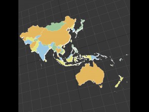 Map of asia and oceania 3Dモデル