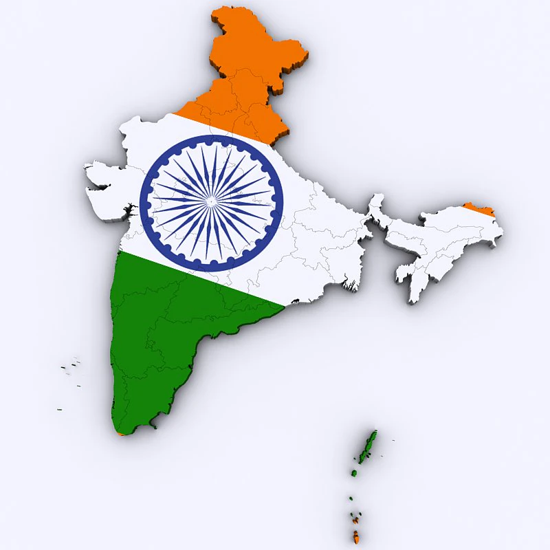 Map of india 3D Model .c4d .max .obj .3ds .fbx .stl .blend