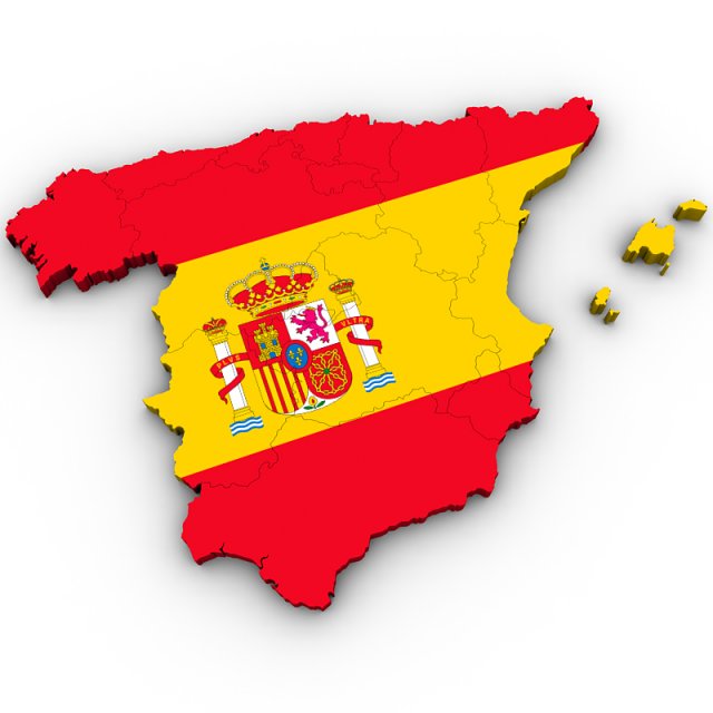 Map of spain 3D Модель .c4d .max .obj .3ds .fbx .stl .blend 