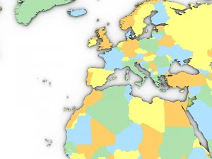Political world map 3D Model