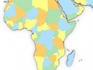 Political world map 3D Model