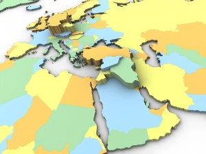 Political world map 3D Model