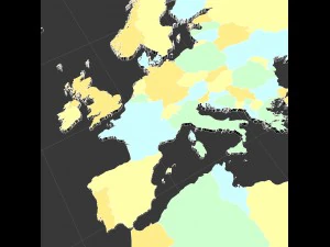 Political world map 3D Model