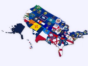 Us political map with counties 3D Model