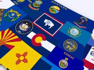Us political map with counties 3D Model