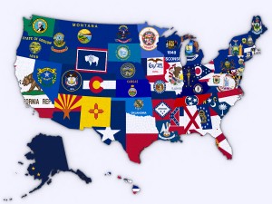Us political map with counties 3D Model