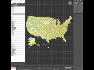 Us political map with counties 3D Model