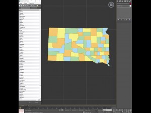 Us political map with counties 3D Model