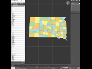 Us political map with counties 3D Model