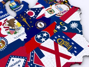 Us political map with counties 3D Model