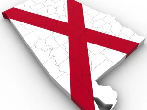 Alabama political map 3D Model