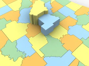 Alabama political map 3D Model