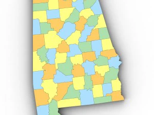 Alabama political map 3D Model