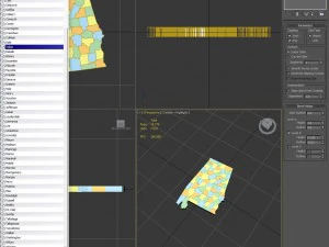 Alabama political map 3D Model
