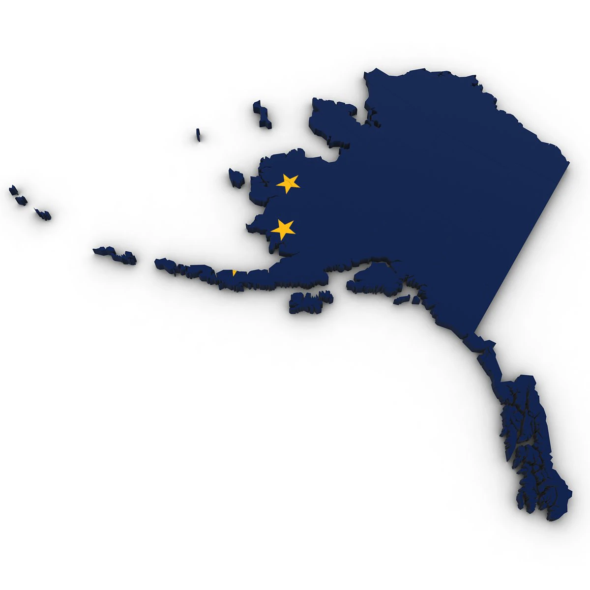 Alaska political map 3D Model .c4d .max .obj .3ds .fbx .stl .blend 