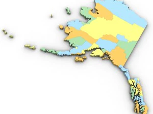 Alaska political map 3D Model