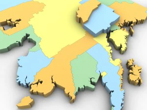 Alaska political map 3D Model