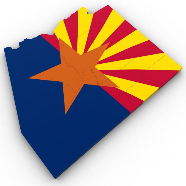 Arizona political map 3D Model .c4d .max .obj .3ds .fbx .stl .blend 
