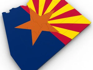 Politieke kaart van Arizona 3D Model