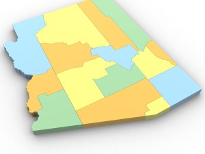 Arizona political map 3D Model